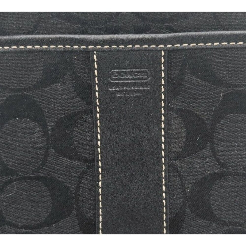 Coach BLACK Crossbody Bag Signature Logo Strap Side Zipper Pocket Leatherware EU - Picture 9 of 16